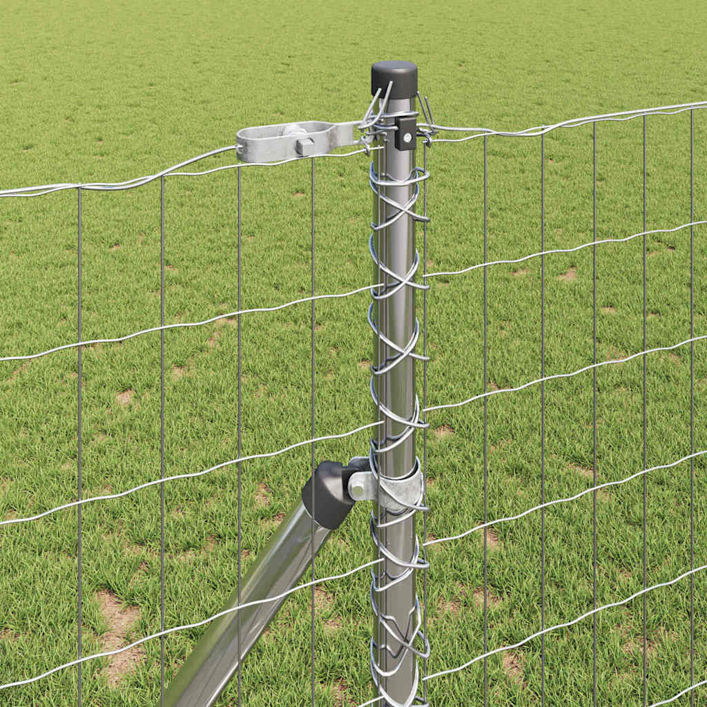 Fence with Post Silver 1.2 x 10 m Steel and PVC