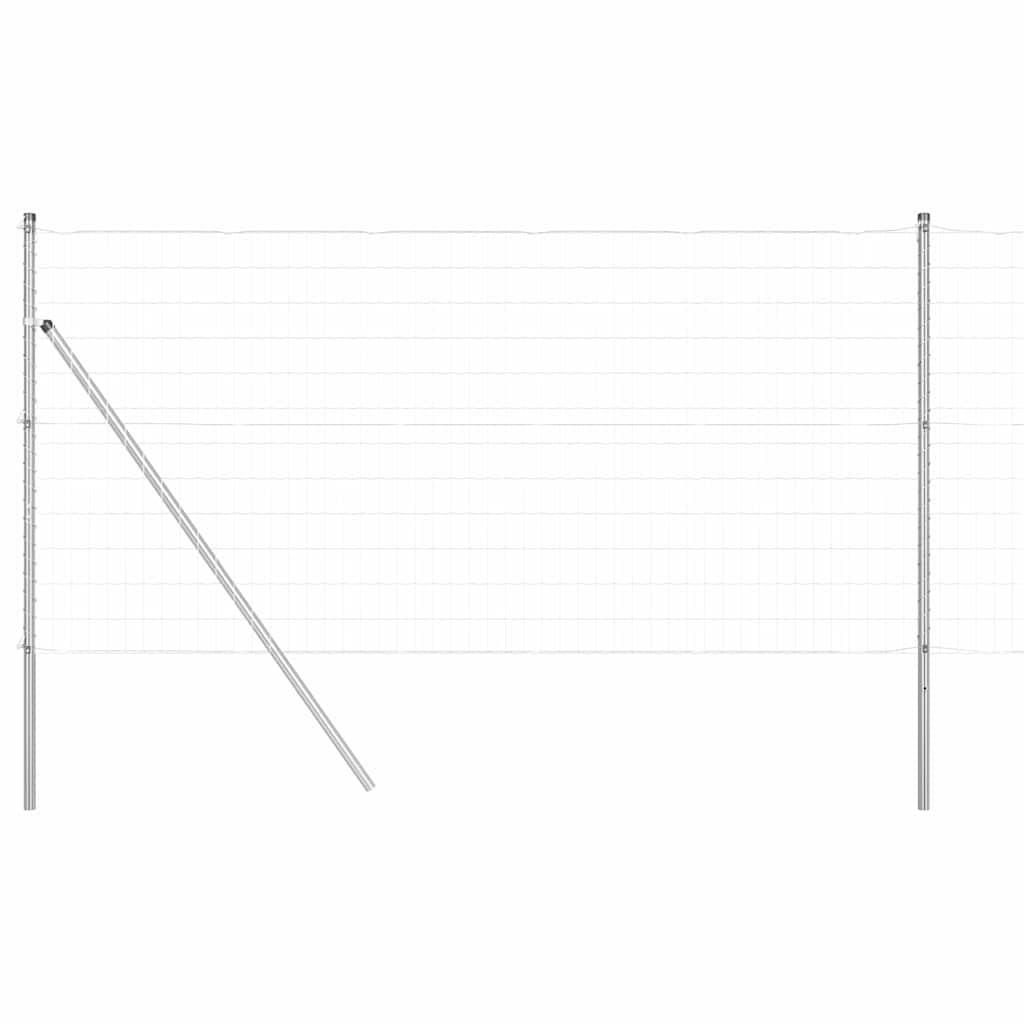 Fence with Post Silver 1.2 x 10 m Steel and PVC