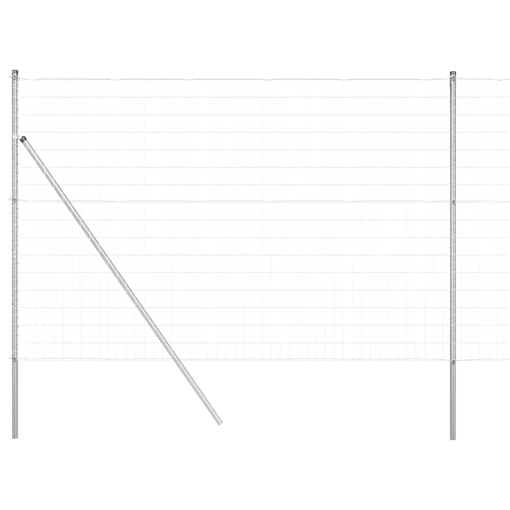 Fence with Post Silver 1.6 x 10 m Steel and PVC