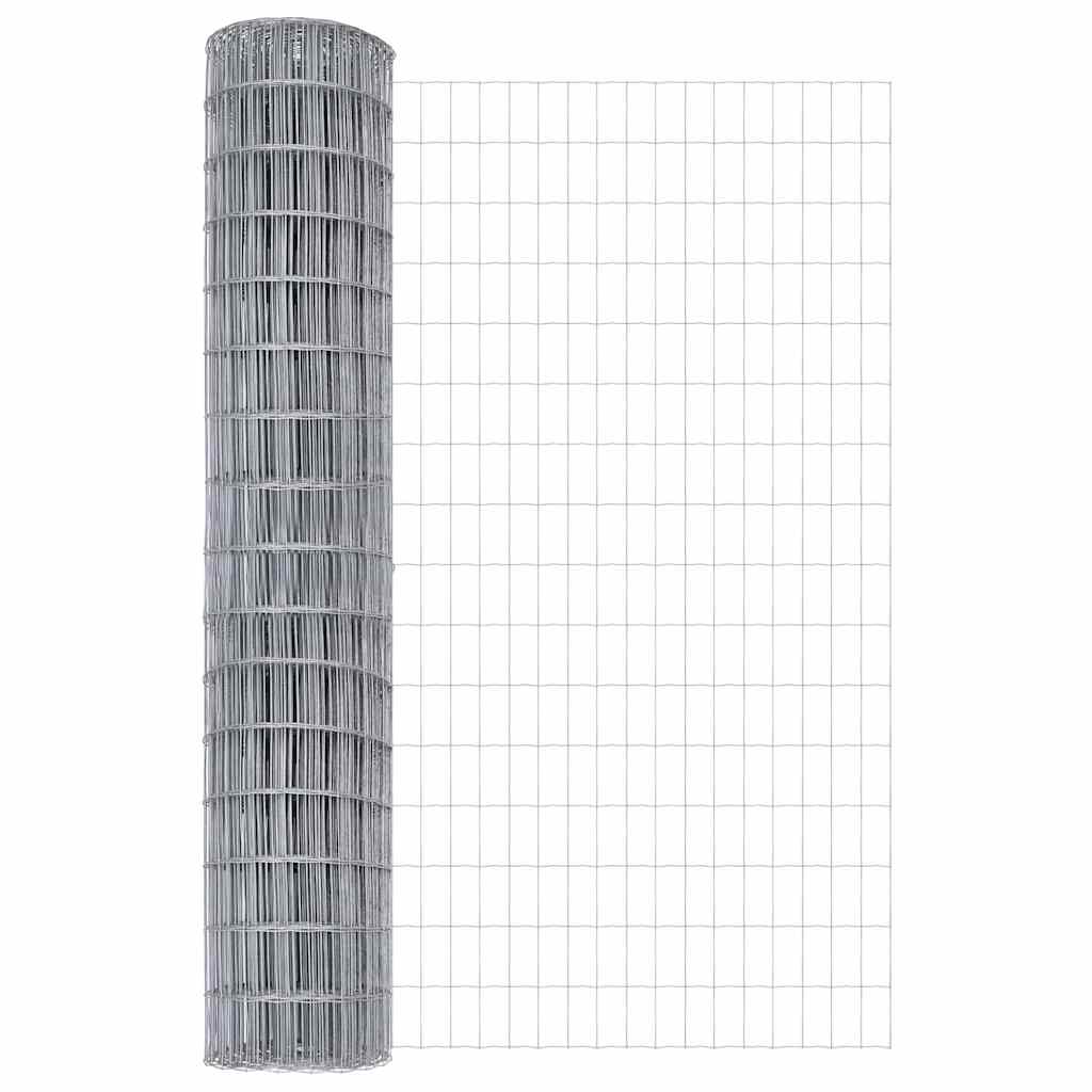 Fence with Post Silver 1.6 x 10 m Steel and PVC