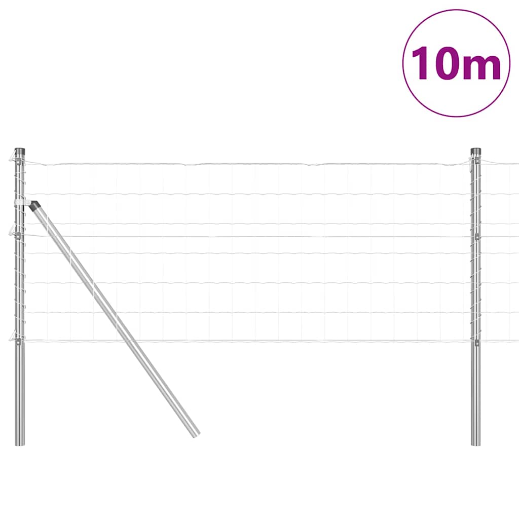Fence with Post Steel and PVC Silver