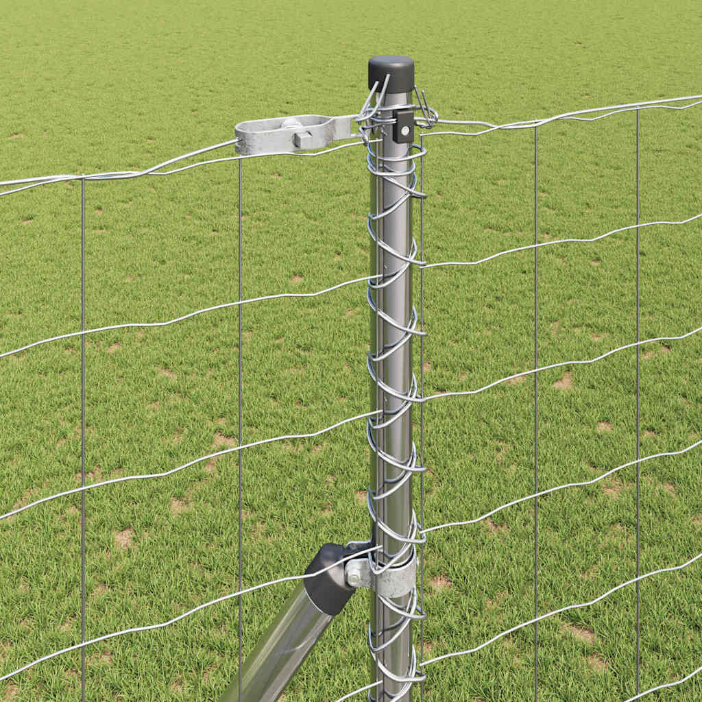 Fence with Post Silver 1.6 x 10 m Steel and PVC