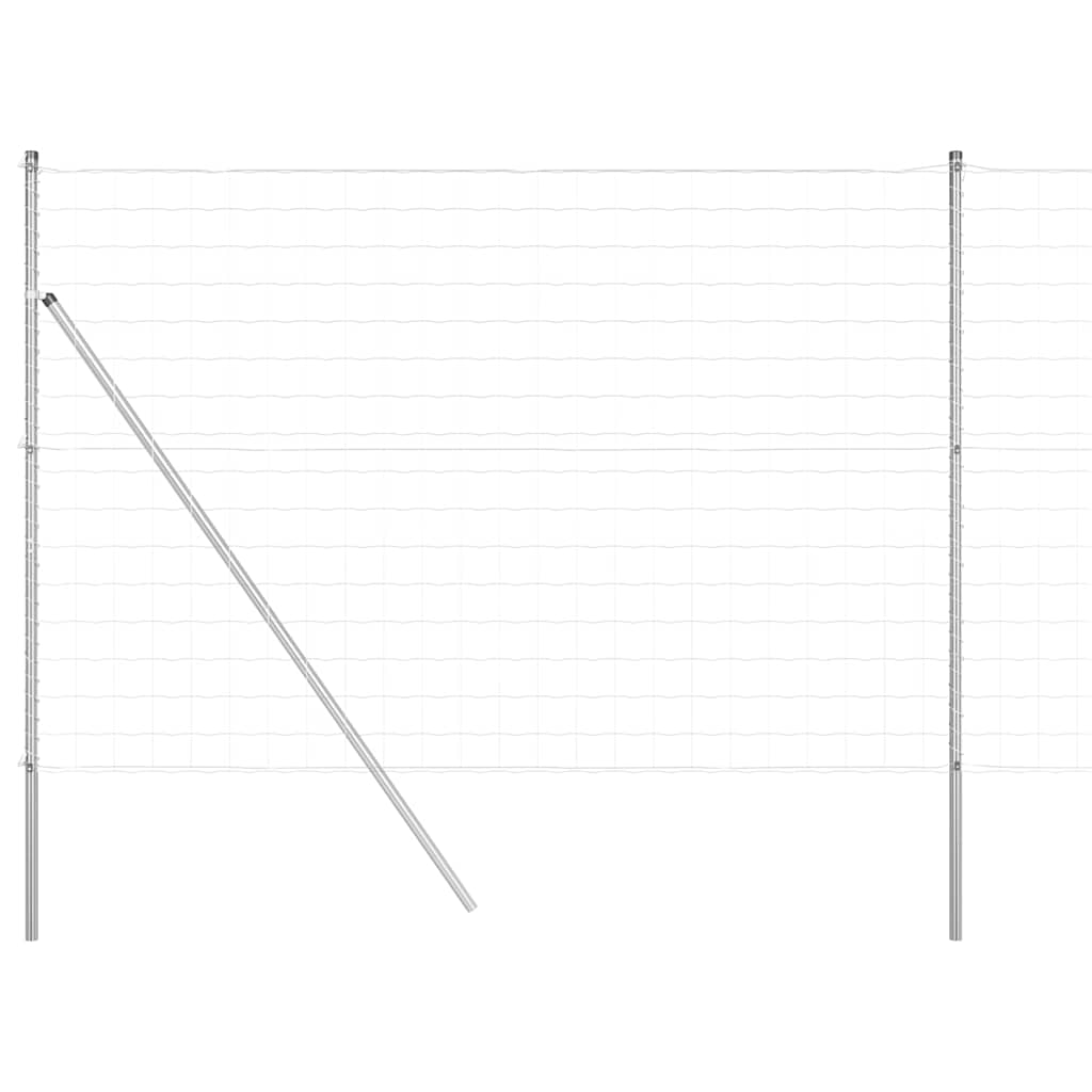 Fence with Post Silver 1.6 x 10 m Steel and PVC