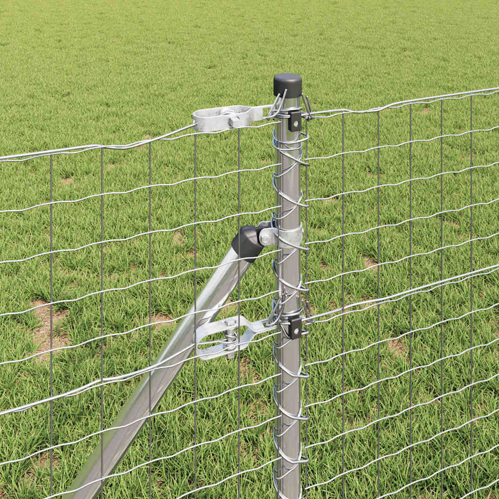 Fence with Post Grey 0.4 x 25 m Steel and PVC