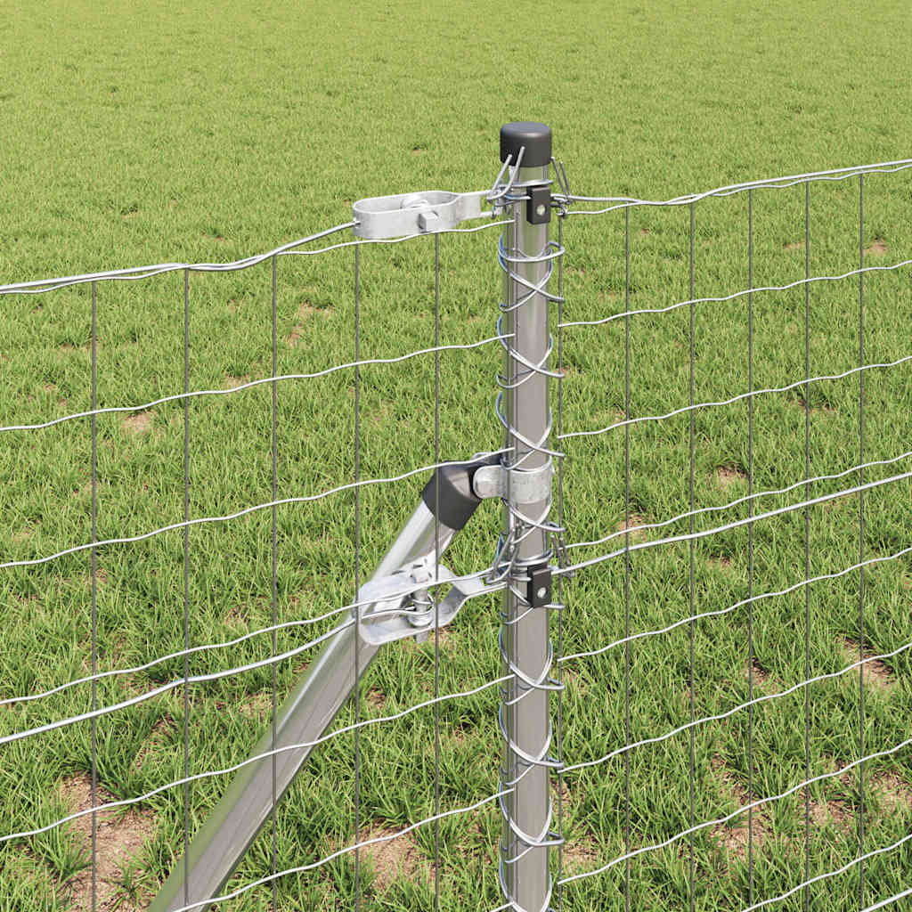 Fence with Post Silver 0.6 x 25 m Steel and PVC