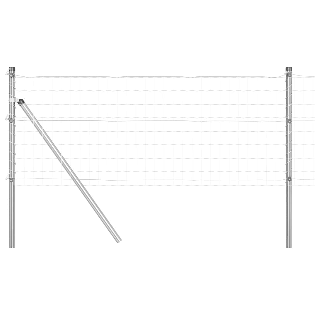 Fence with Post Silver 0.6 x 25 m Steel and PVC