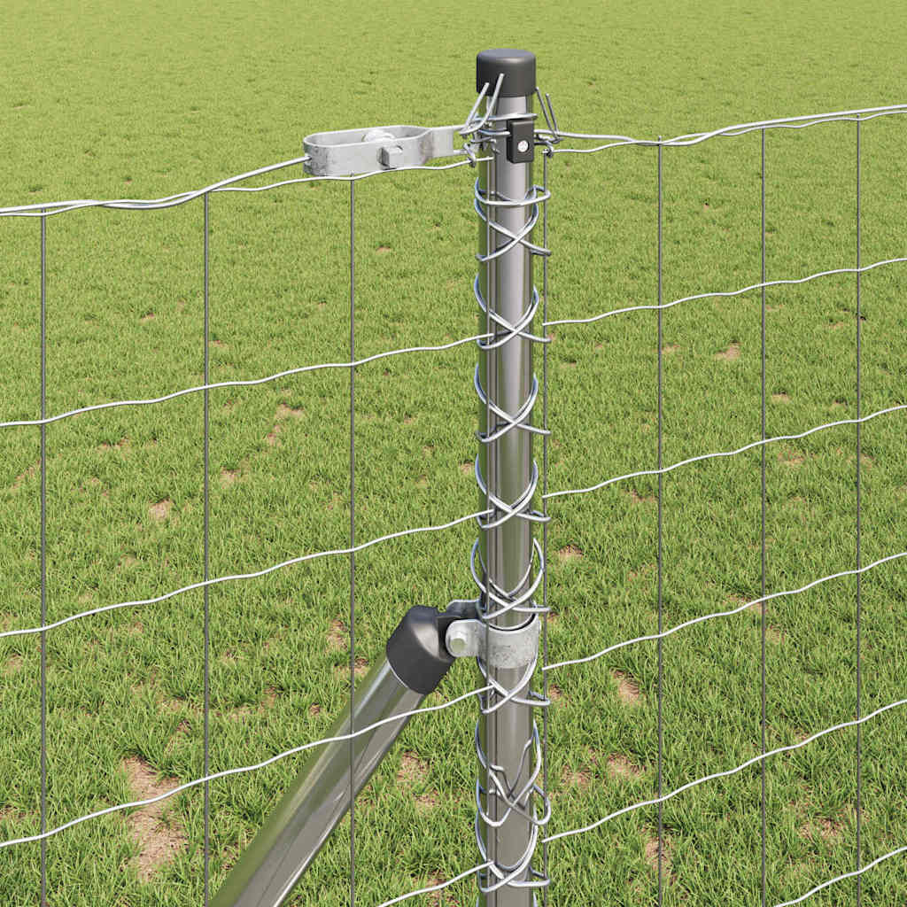 Fence with Post Silver 1.2 x 25 m Steel and PVC