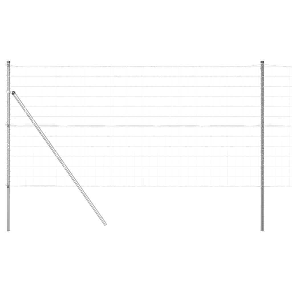 Fence with Post Silver 1.2 x 25 m Steel and PVC