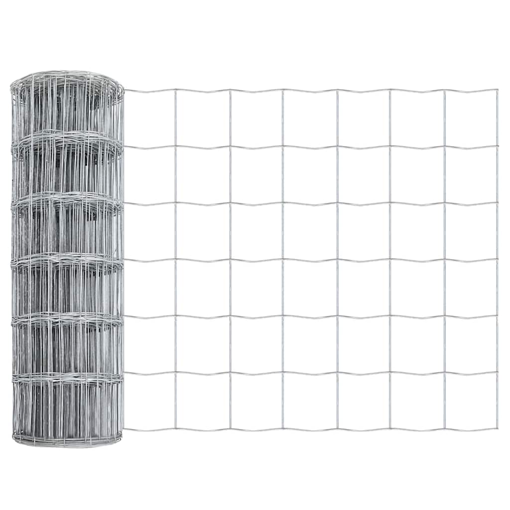 Fence with Post Silver 0.6 x 25 m Steel and PVC