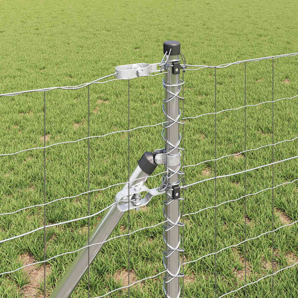 Fence with Post Silver 0.6 x 50 m Steel and PVC