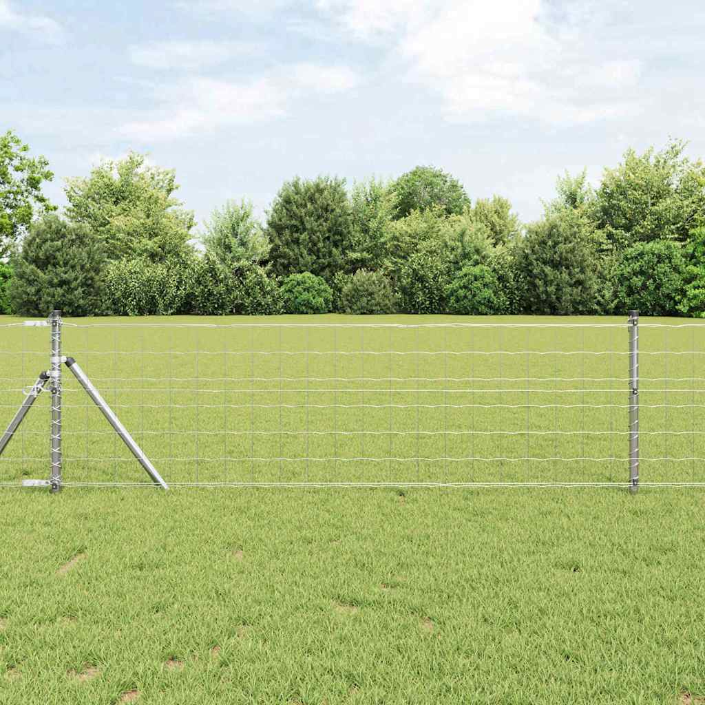 Fence with Post Silver 0.6 x 50 m Steel and PVC