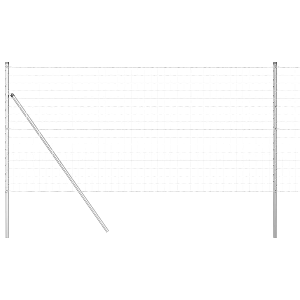 Fence with Post Silver 1.4 x 10 m Steel and PVC