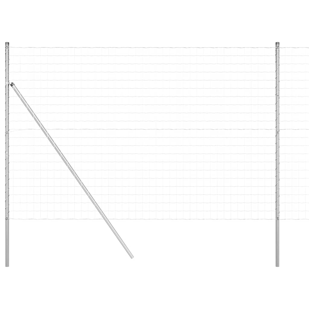 Fence with Post Silver 1.5 x 10 m Steel and PVC