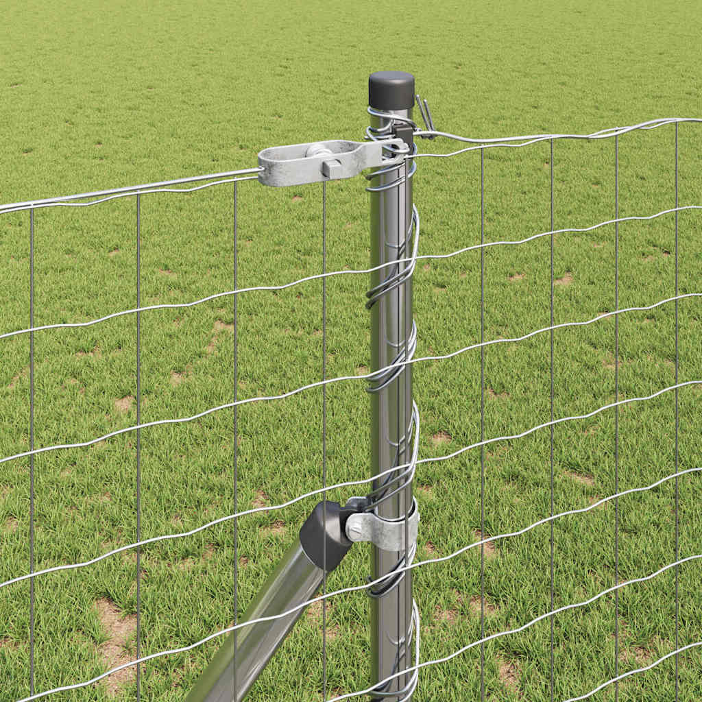 Fence with Post Silver 1.2 x 25 m Steel and PVC