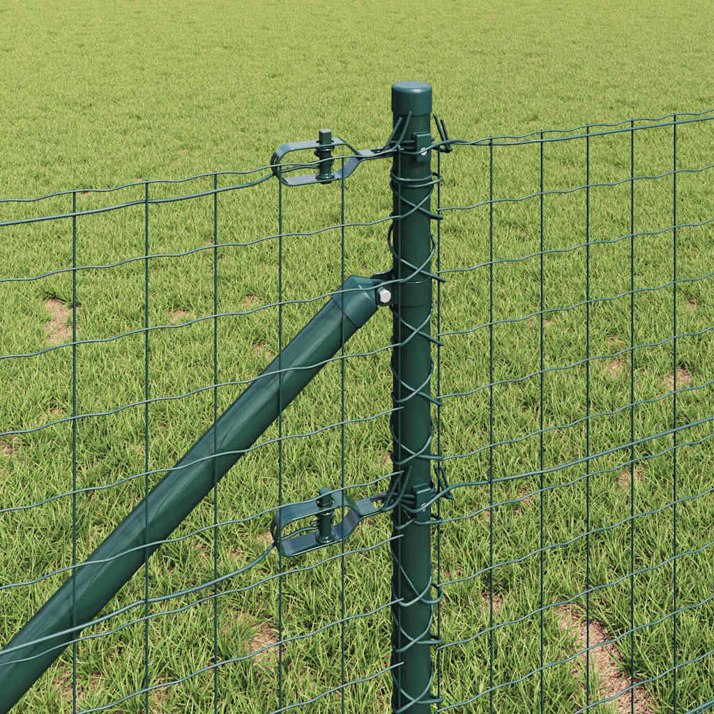 Fence with Post Green 0.6 x 10 m Steel and PVC