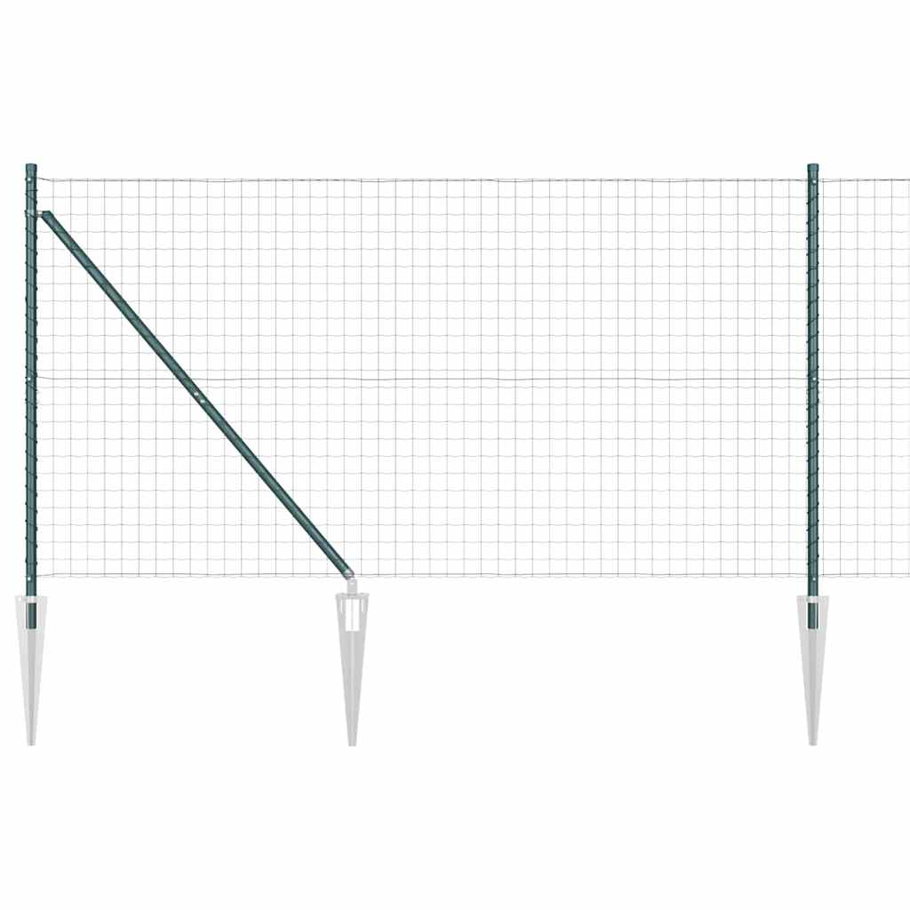 Fence with Post Green 1.2 x 10 m Steel and PVC