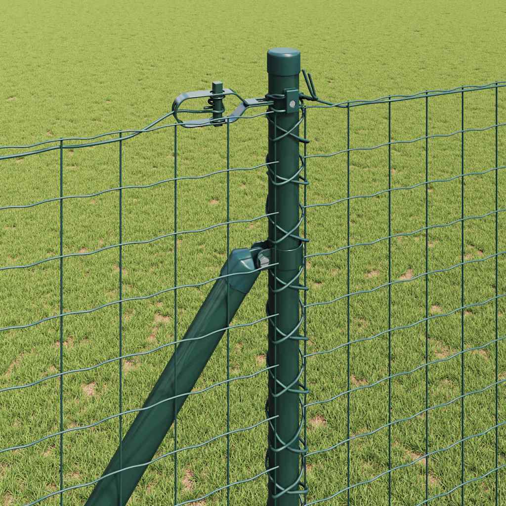 Fence with Post Green 1.5 x 10 m Steel and PVC