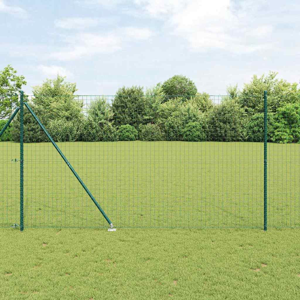 Fence with Post Green 1.5 x 10 m Steel and PVC