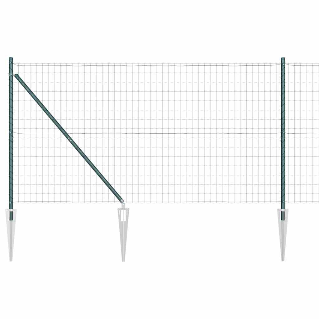 Fence with Post Green 1.4 x 10 m Steel and PVC