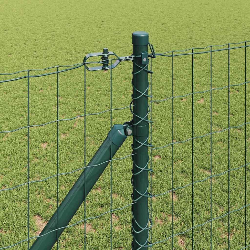 Fence with Post Green 1.4 x 10 m Steel and PVC