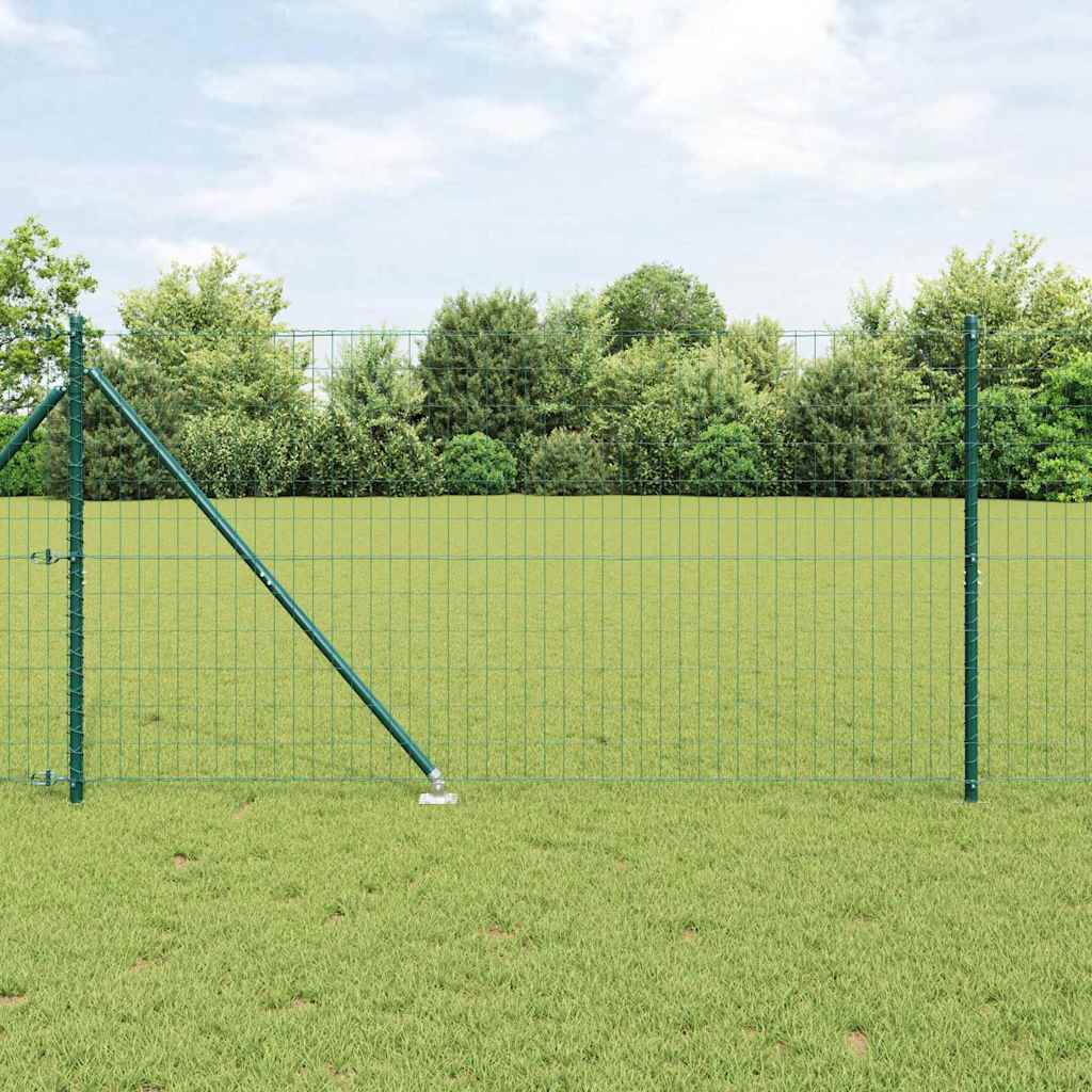 Fence with Post Green 1.4 x 10 m Steel and PVC
