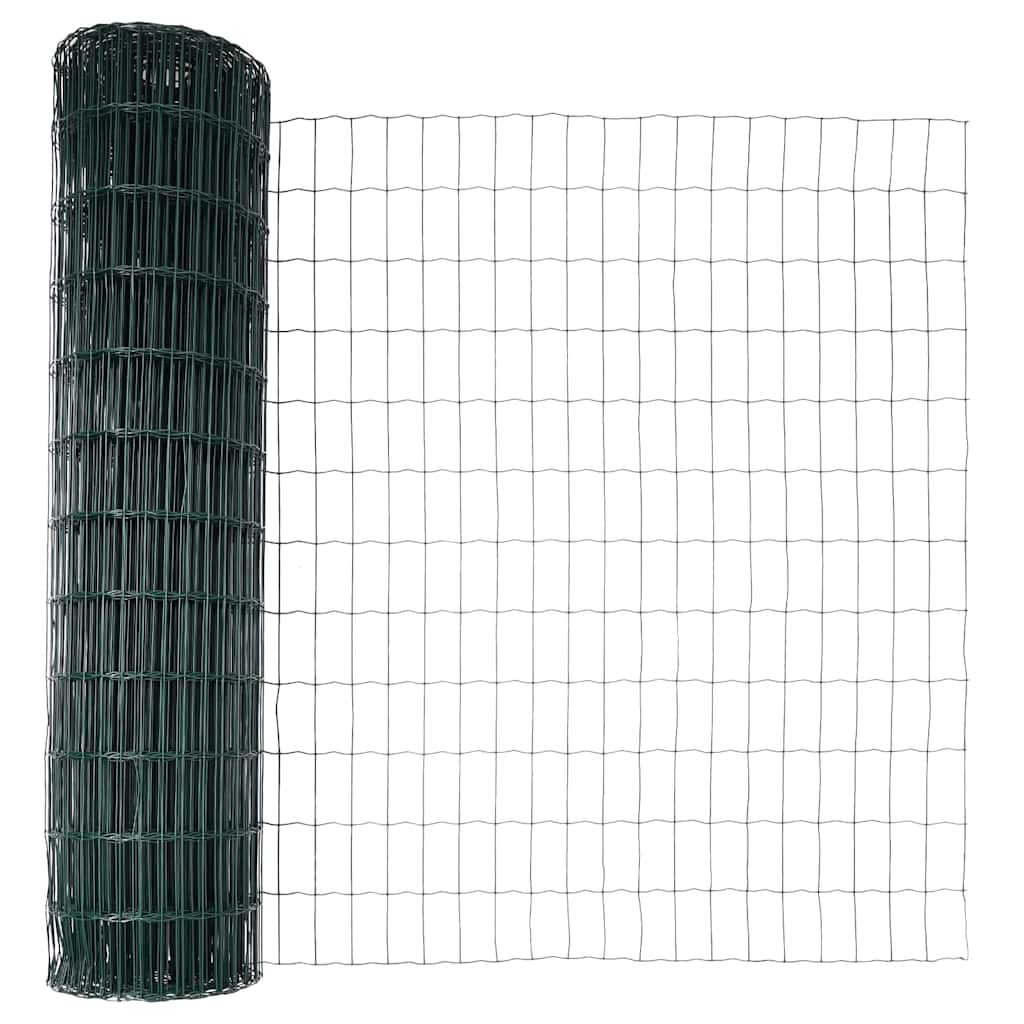 Fence with Post Green 1.4 x 10 m Steel and PVC
