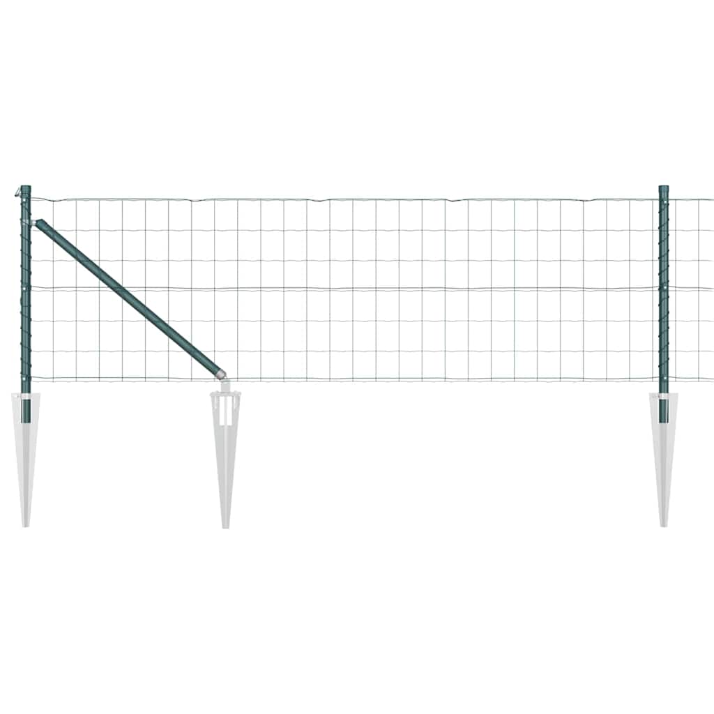 Fence with Post Green 0.4 x 10 m Steel and PVC