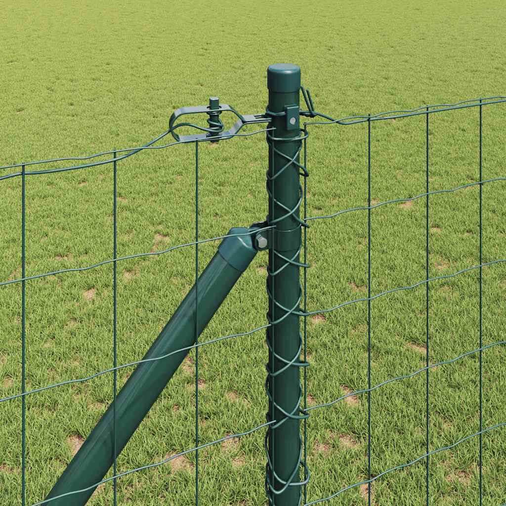 Fence with Post Green 1.4 x 10 m Steel and PVC