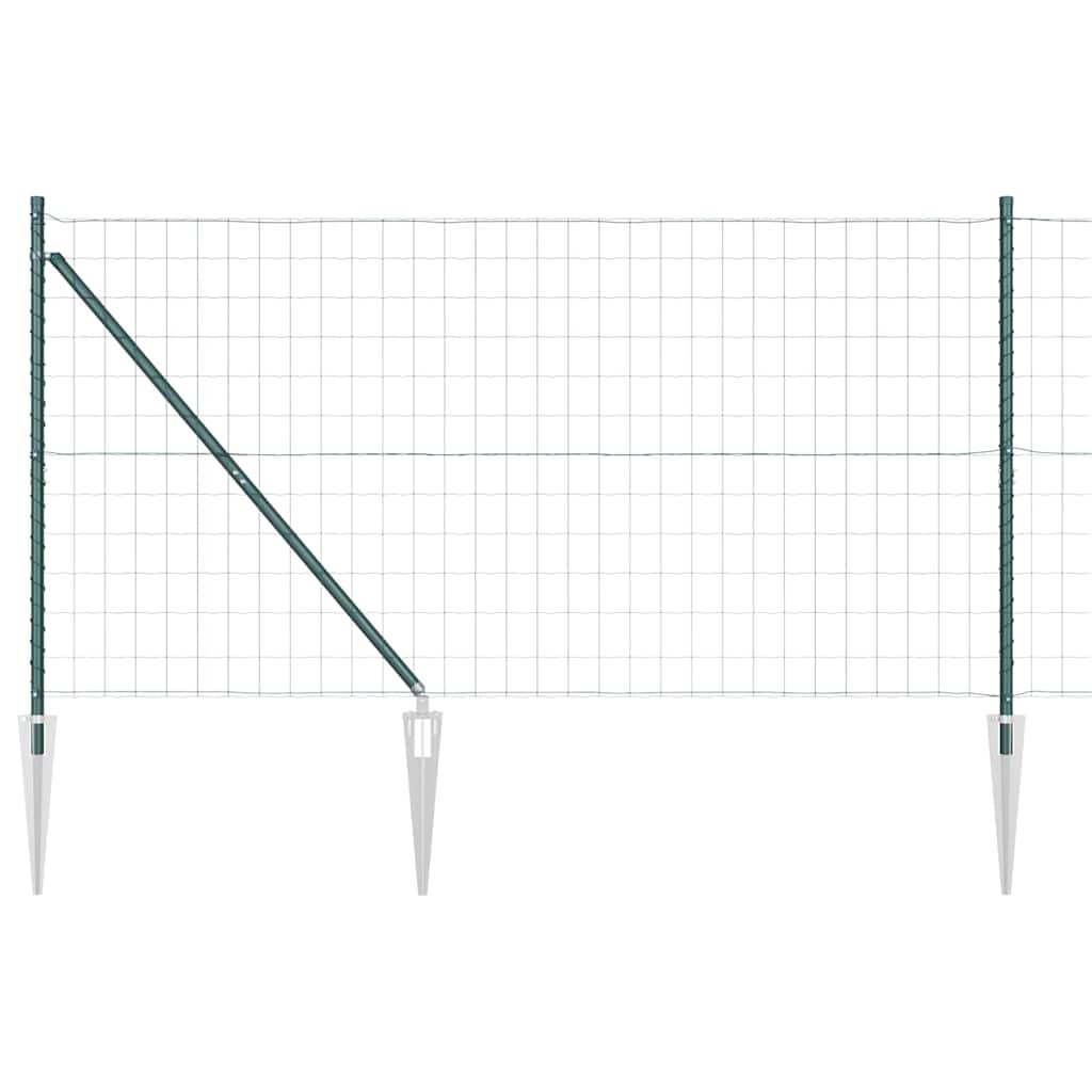 Fence with Post Green 1.4 x 10 m Steel and PVC