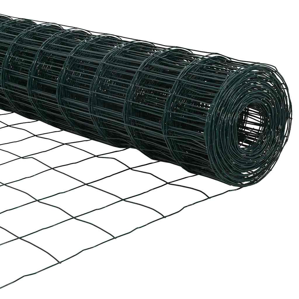 Fence with Post Green 0.4 x 10 m Steel and PVC