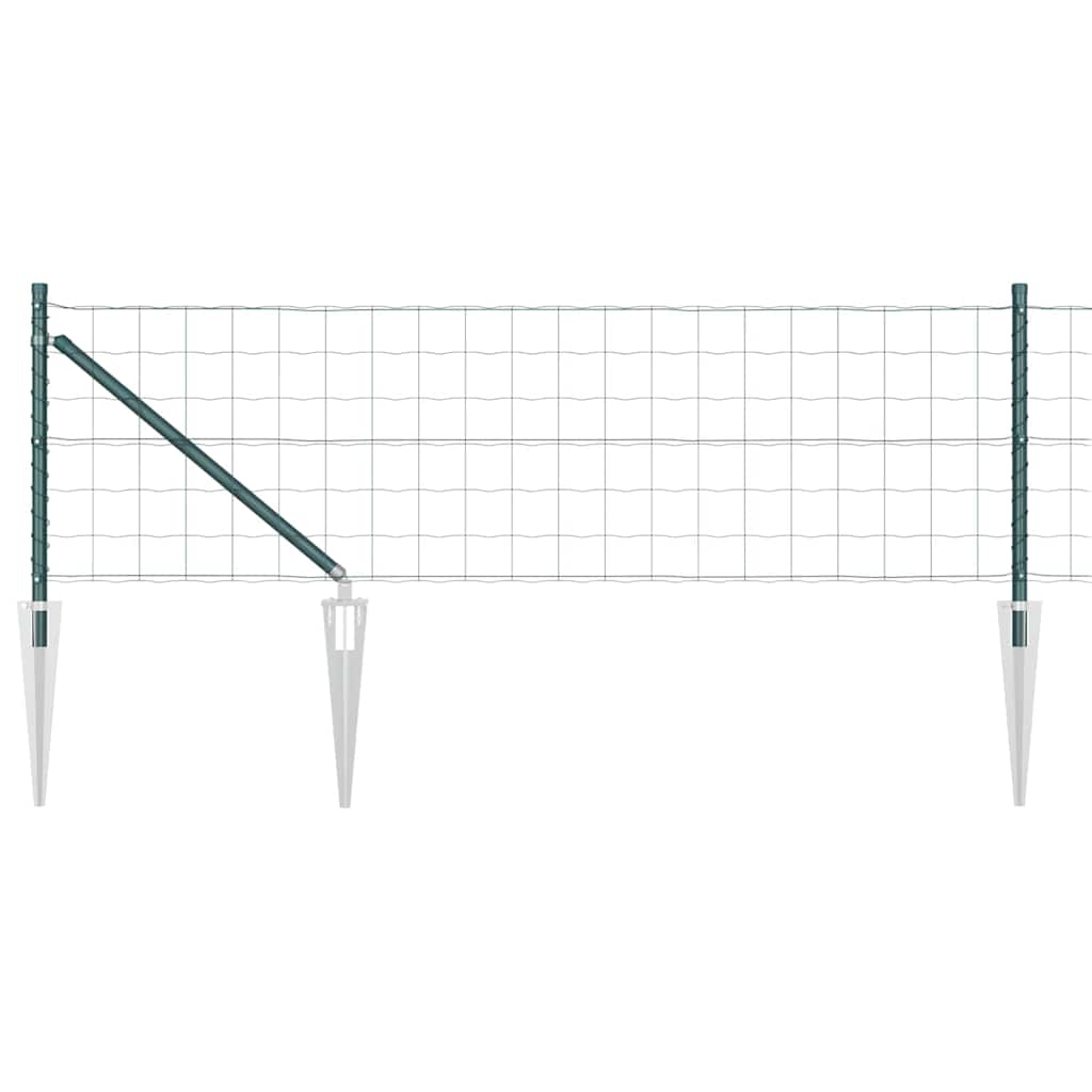 Fence with Post Green 0.8 x 10 m Steel