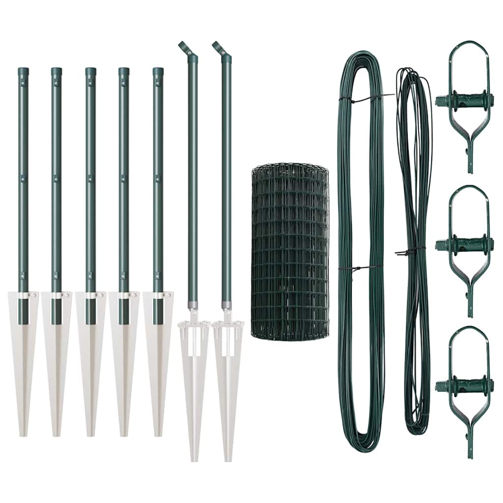Fence with Post Green 0.8 x 10 m Steel