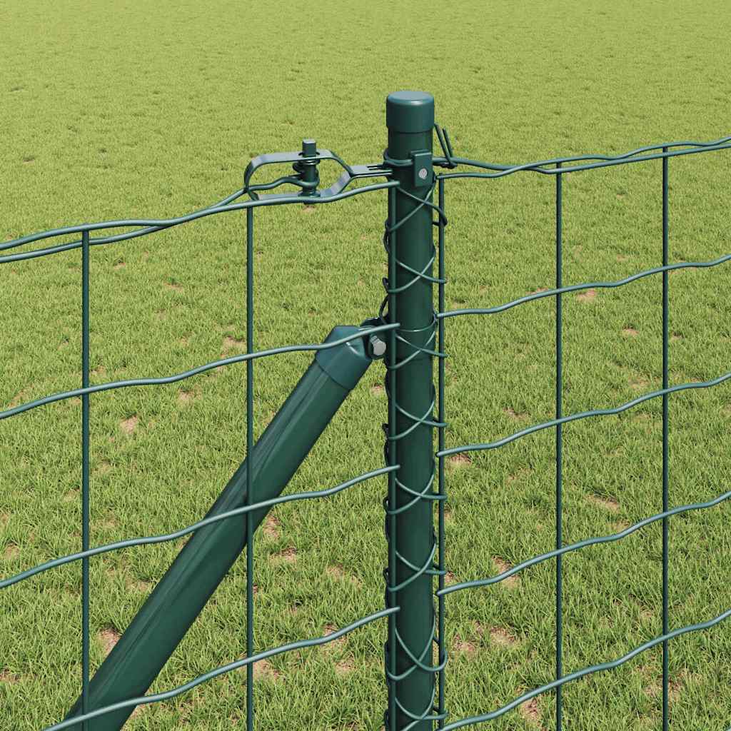 Fence with Post Green 1.4 x 10 m Steel and PVC