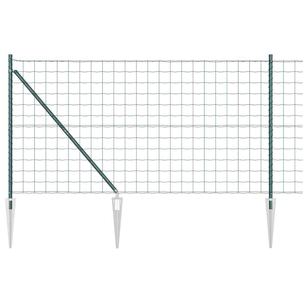 Fence with Post Green 1.4 x 10 m Steel and PVC