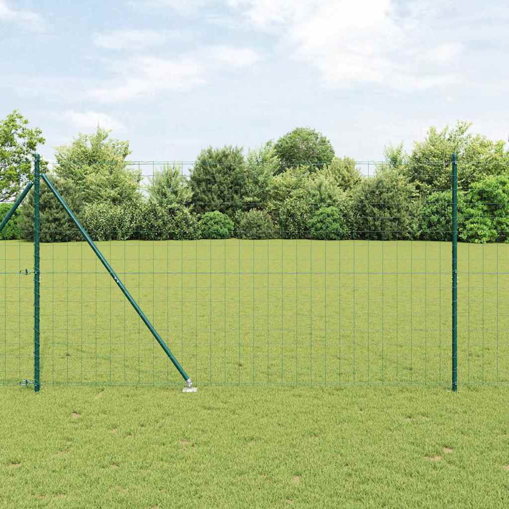 Fence with Post Green 1.5 x 10 m Steel