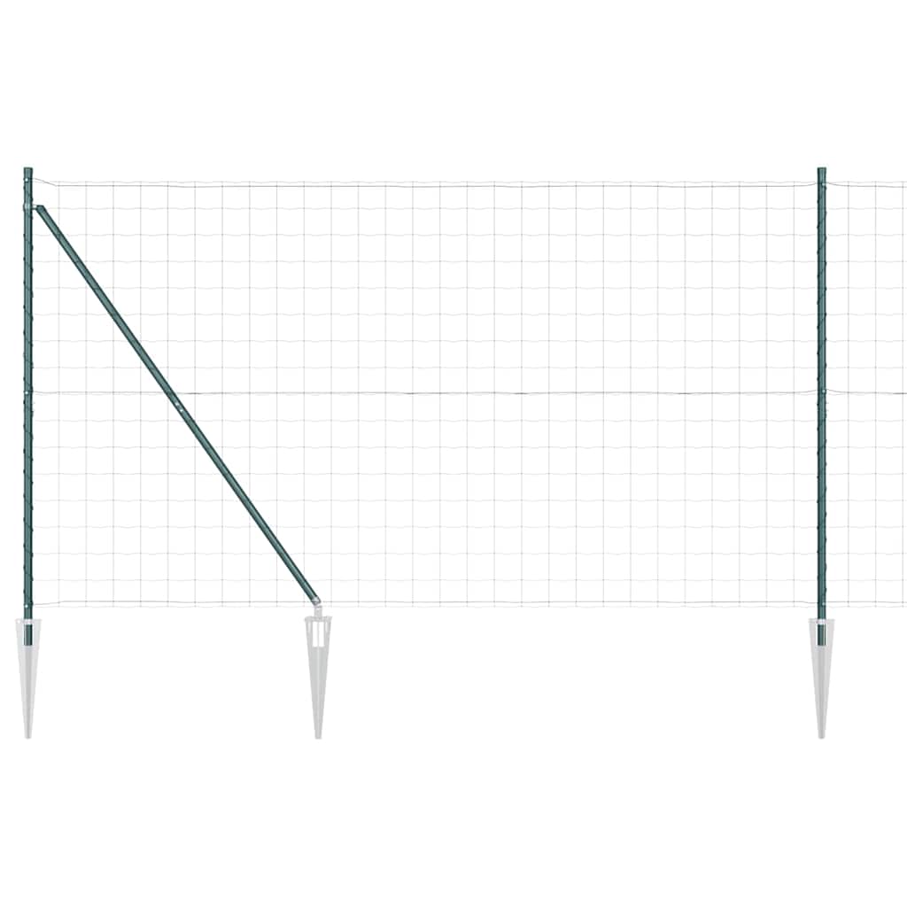Fence with Post Green 1.5 x 10 m Steel