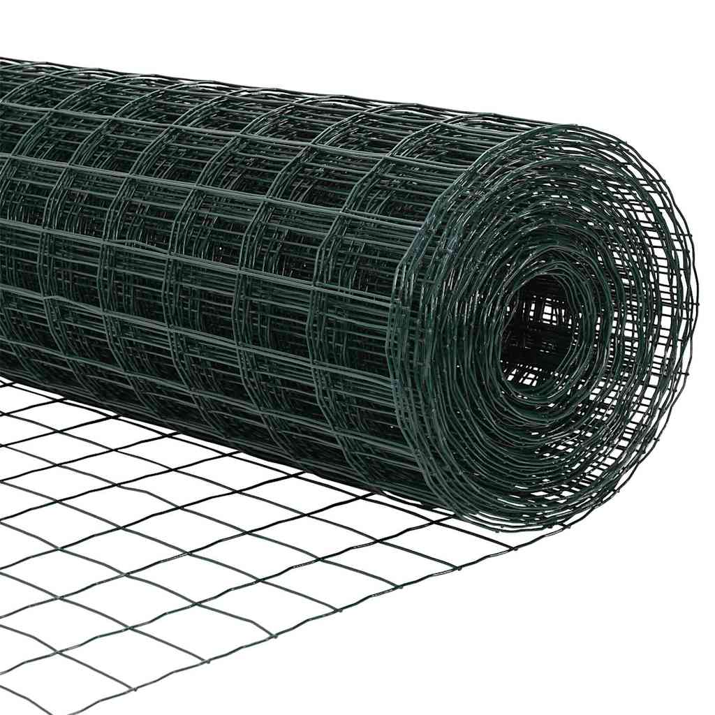 Fence with Post Green 0.8 x 25 m Steel and PVC