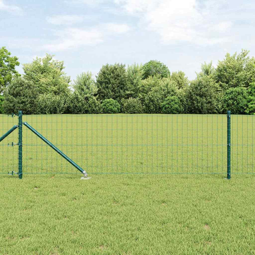 Fence with Post Green 0.8 x 25 m Steel and PVC