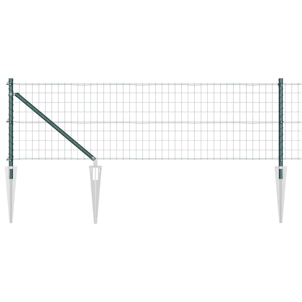 Fence with Post Green 0.8 x 25 m Steel and PVC