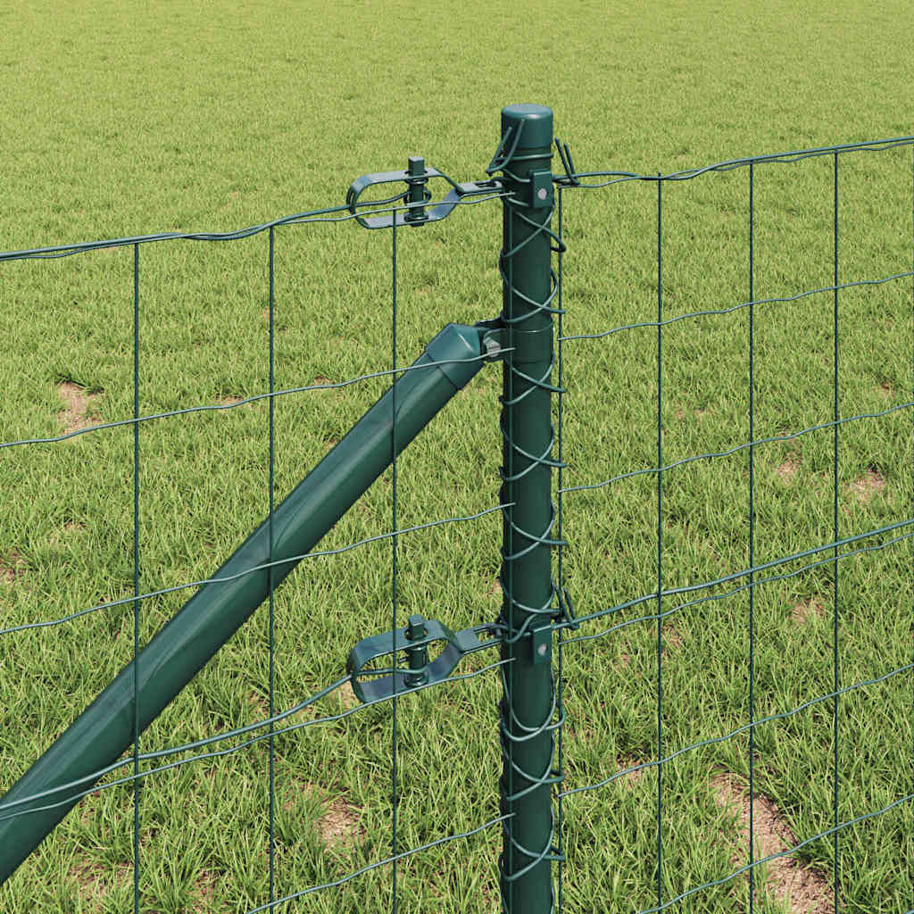 Fence with Post Green 0.6 x 25 m Steel and PVC