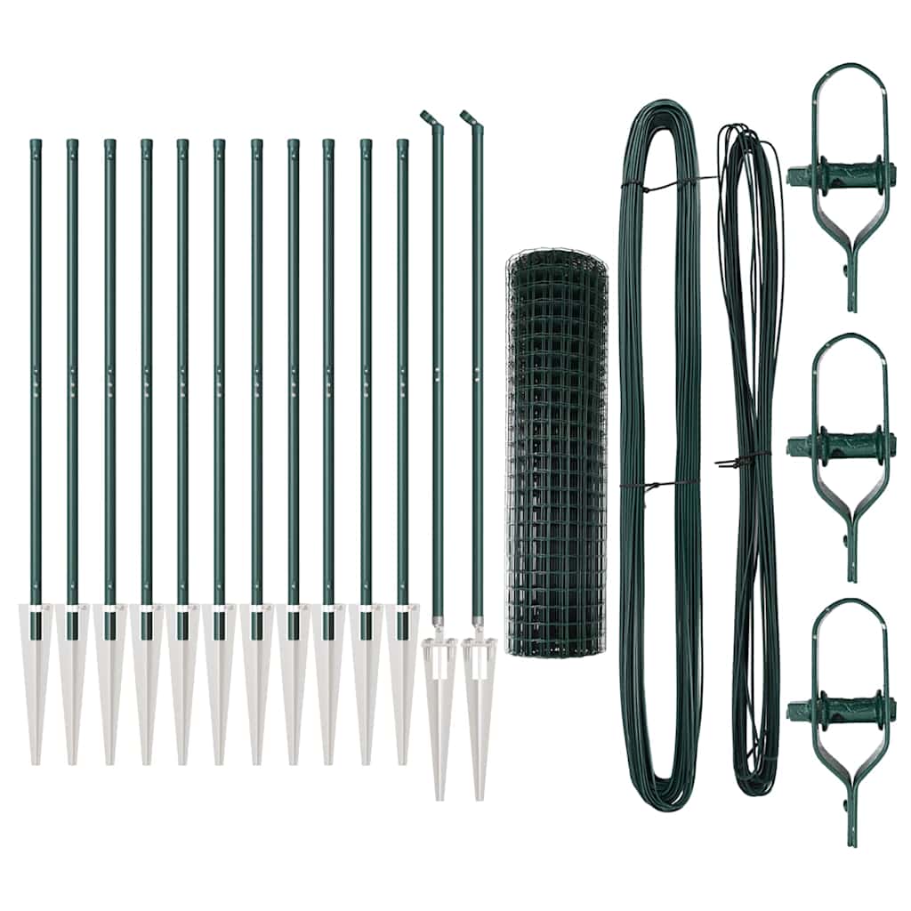 Fence with Post Green 1 x 25 m Steel