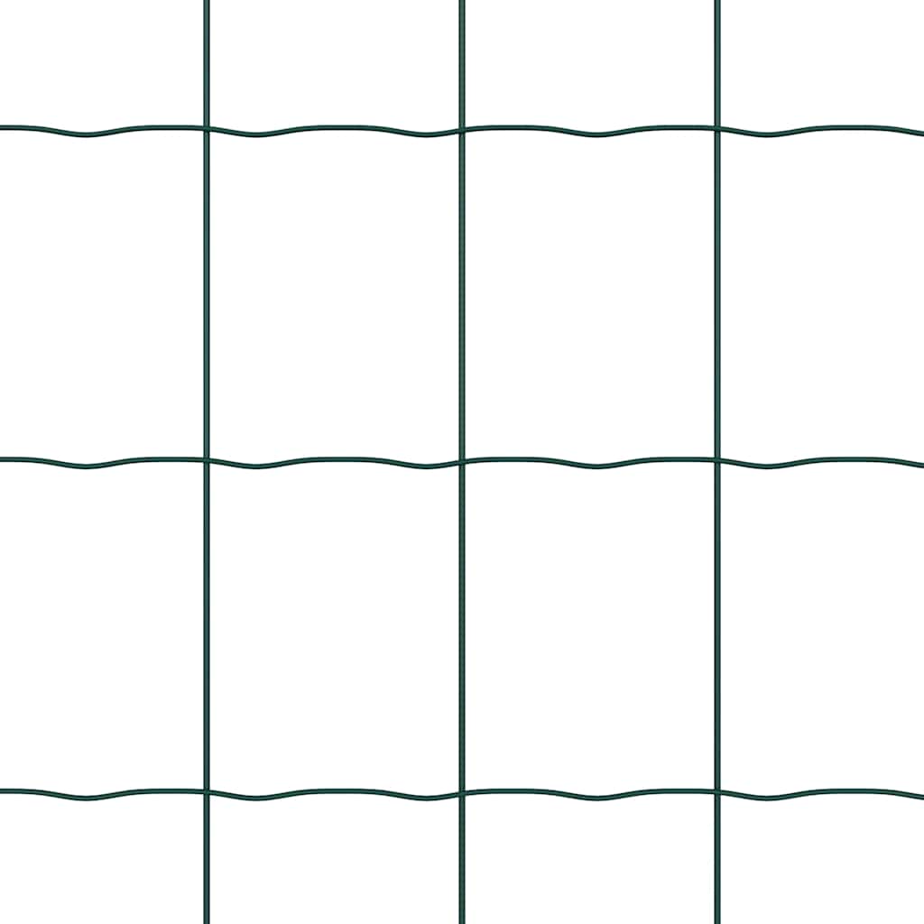 Fence with Post Green 0.6 x 50 m Steel and PVC