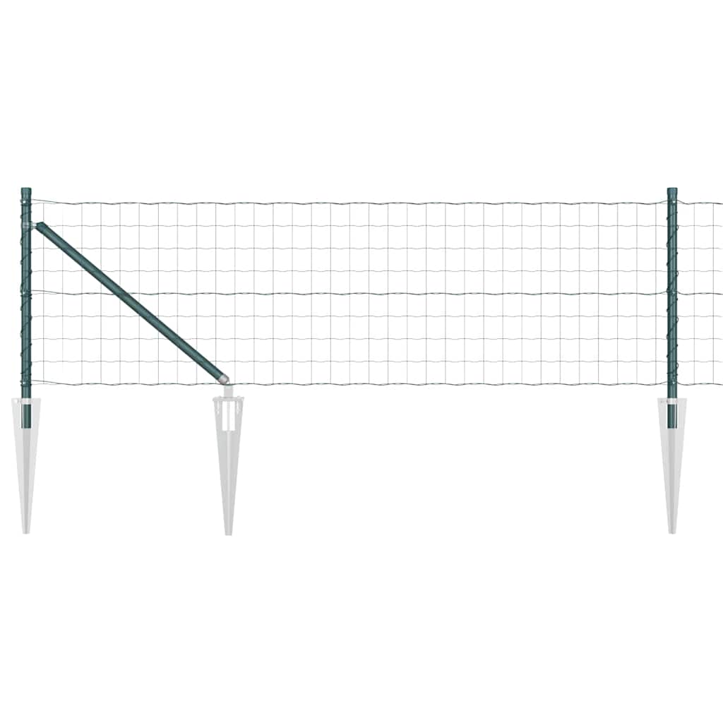 Fence with Post Green 0.6 x 10 m Steel and PVC