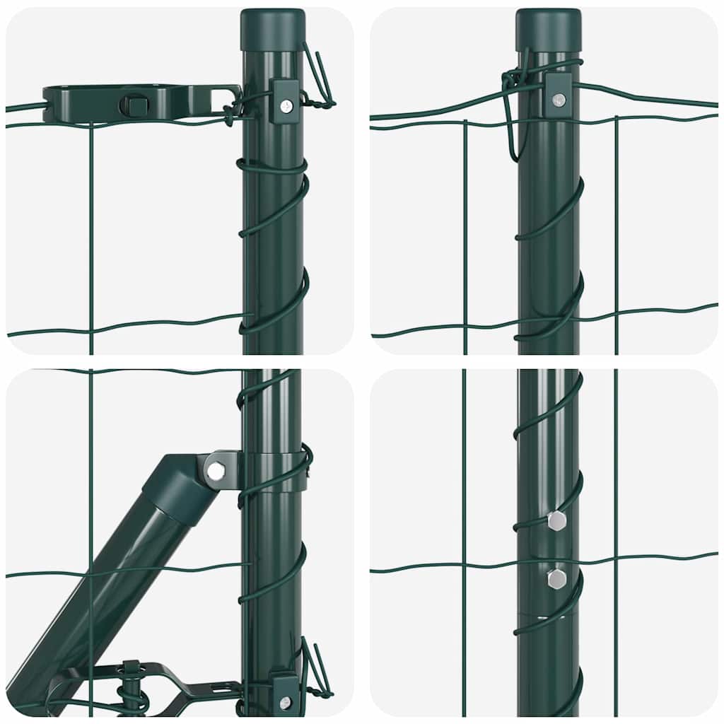 Fence with Post Green 1.5 x 10 m Steel