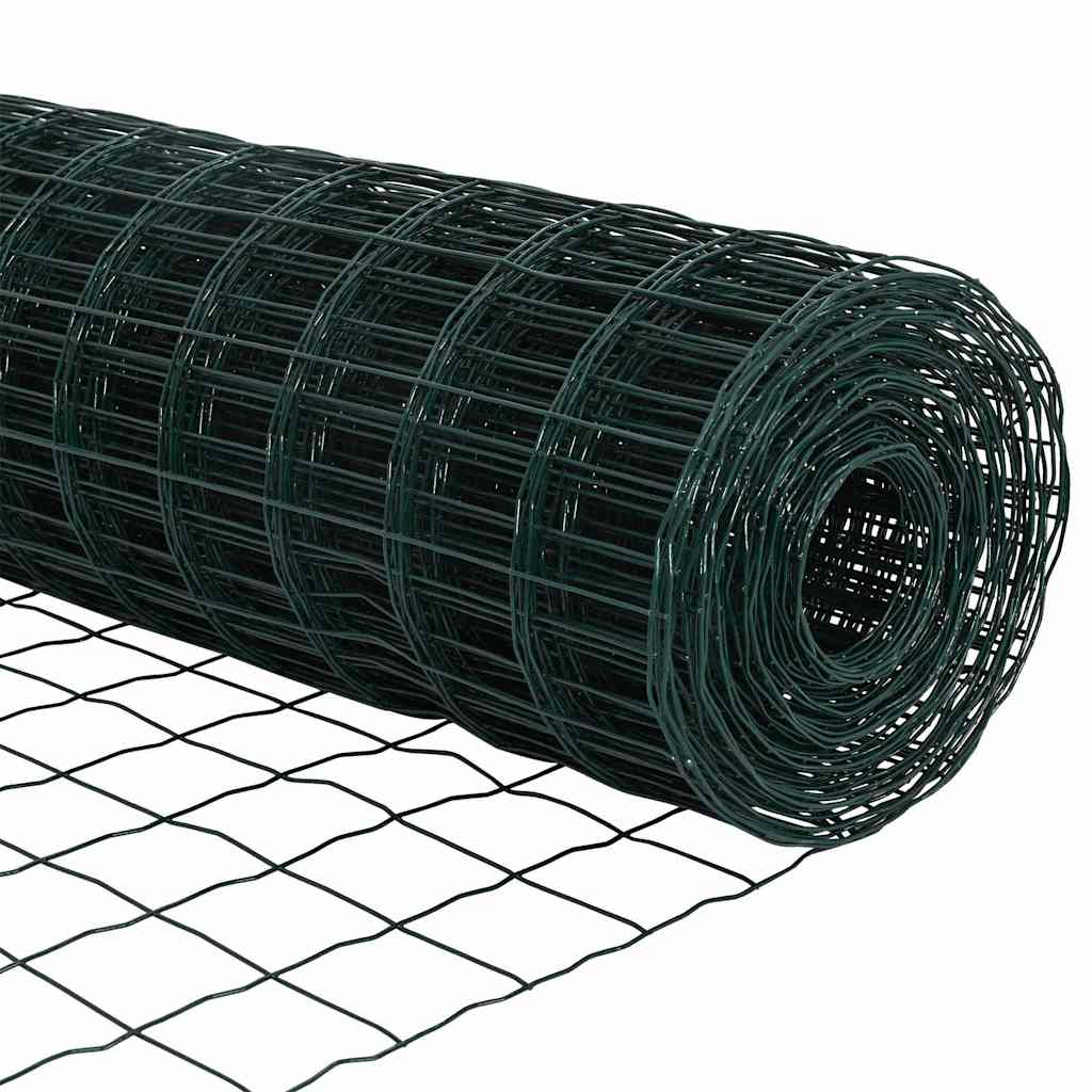 Fence with Post Green 1.5 x 10 m Steel