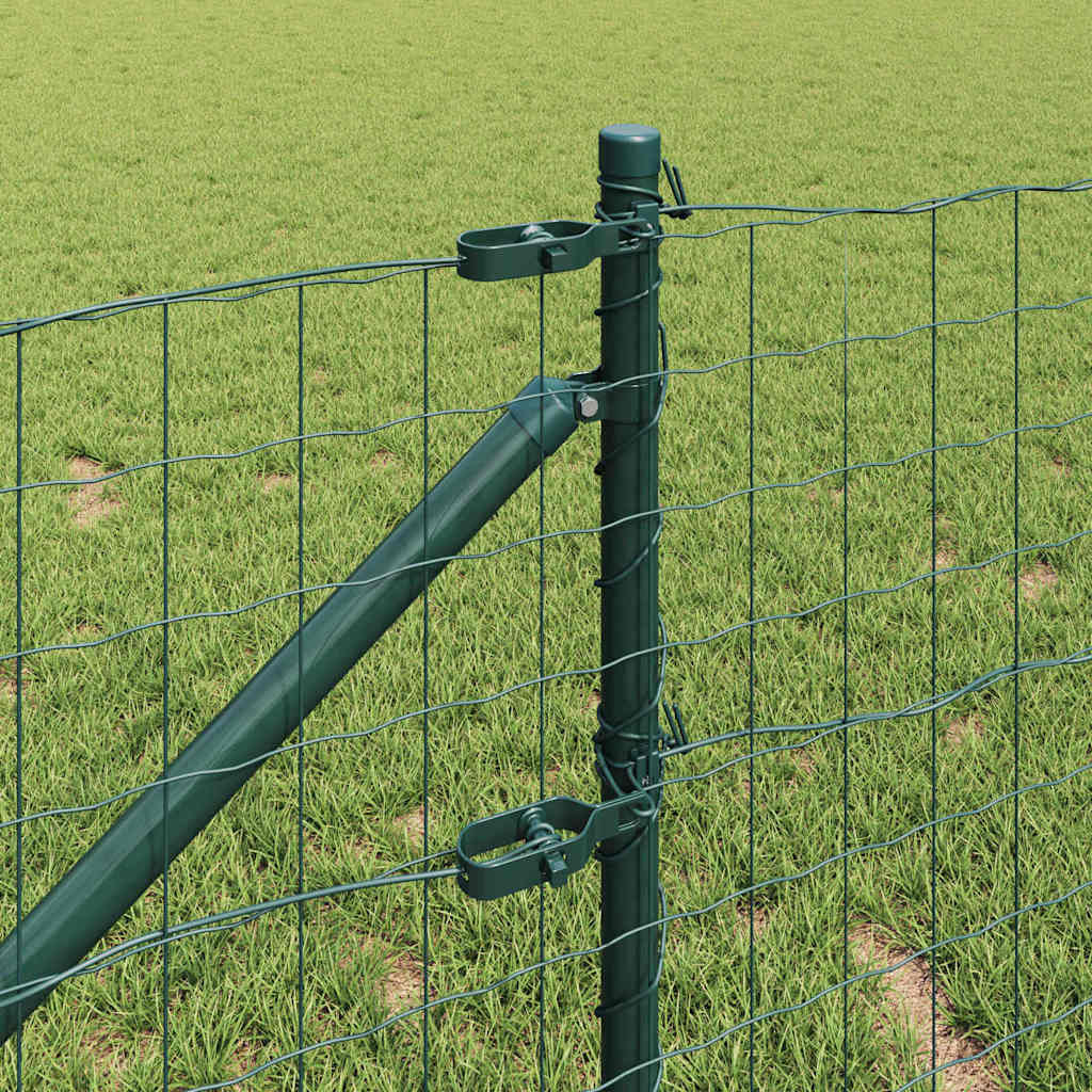 Fence with Post Green 0.4 x 25 m Steel and PVC