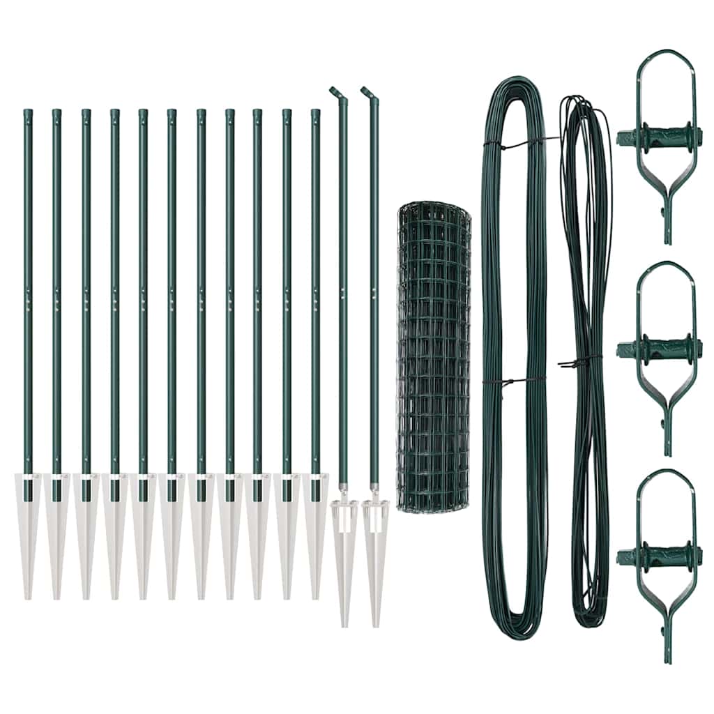 Fence with Post Green 1 x 25 m Steel