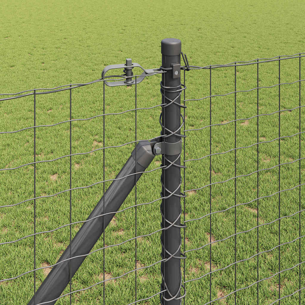 Fence with Post Grey 1.2 x 10 m Steel and PVC