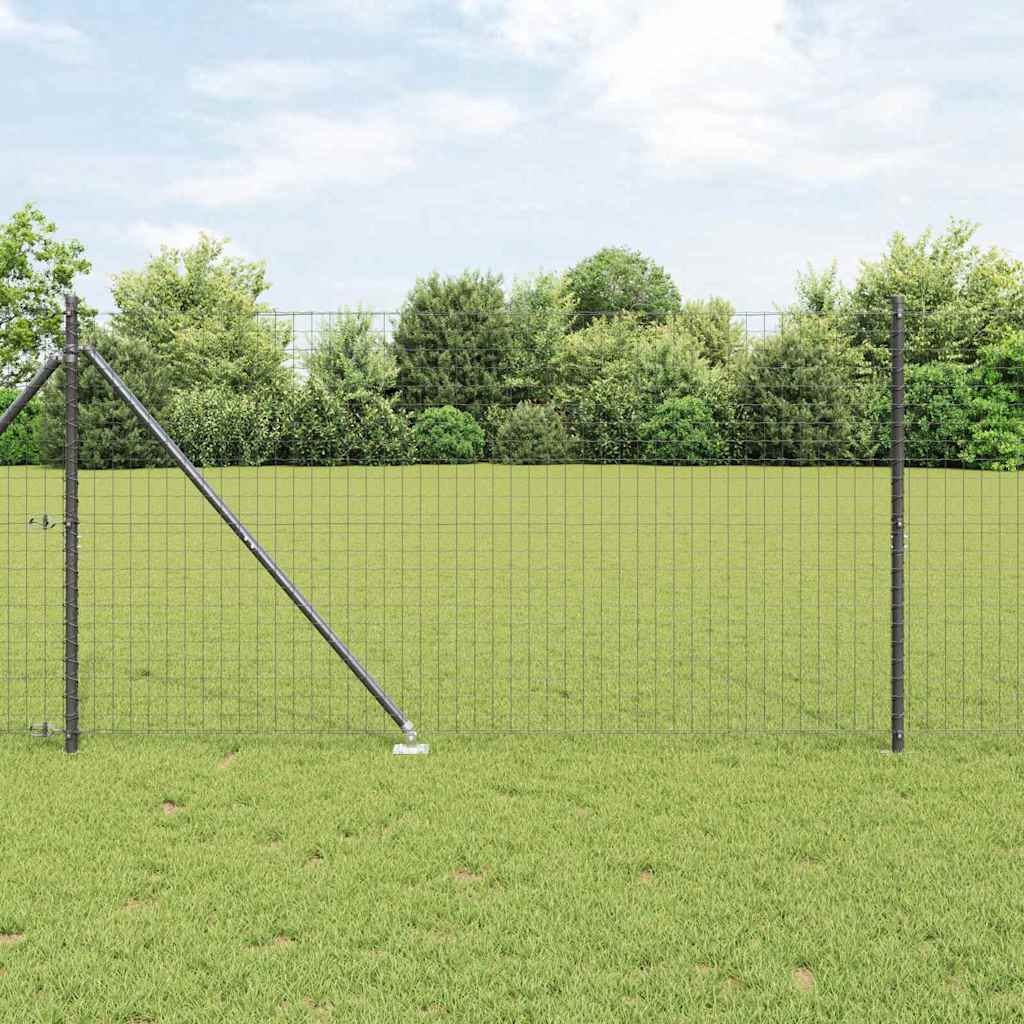 Fence with Post Grey 1.2 x 10 m Steel and PVC