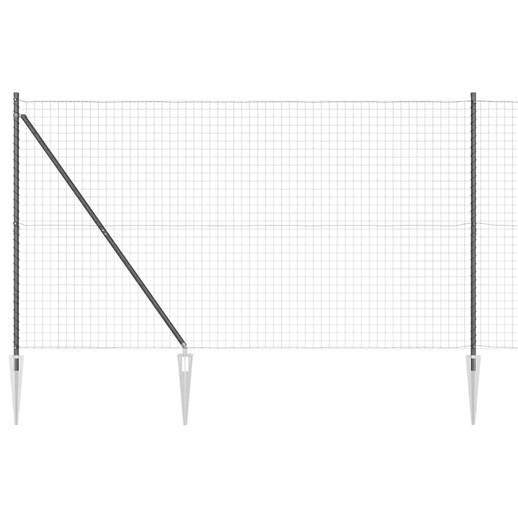 Fence with Post Grey 1.5 x 10 m Steel and PVC